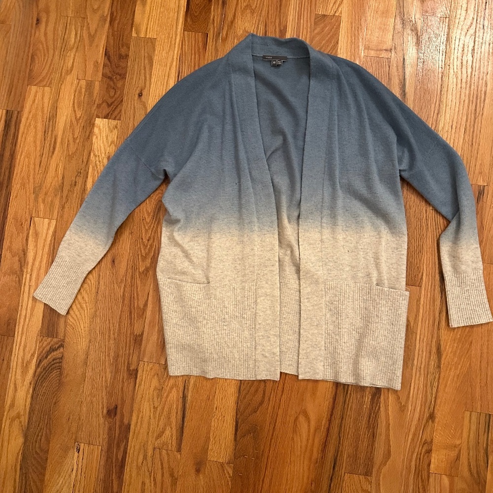Vince Wool Cashmere Open Front Ombre Cardigan - Size XS